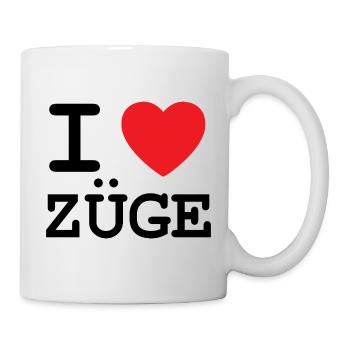 Ich liebe Züge - I Love Trains - Tasse - Weiß - Rechts