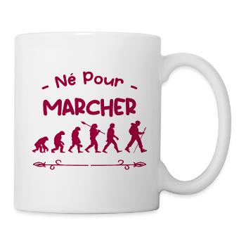 né pour marcher évolution - Mug blanc - blanc - Droite