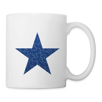 Stern blau used look blue star - Tasse - Weiß - Rechts