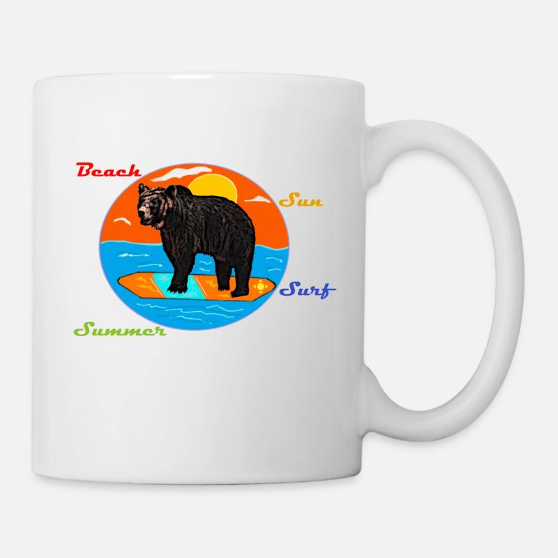 Surfer Bär - Tasse - Weiß