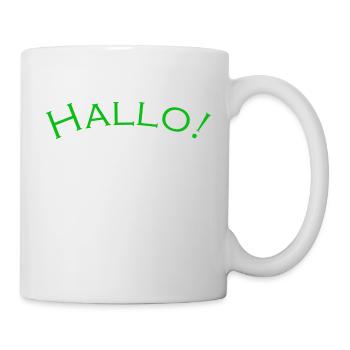 Hallo Grün - Tasse - Weiß - Rechts