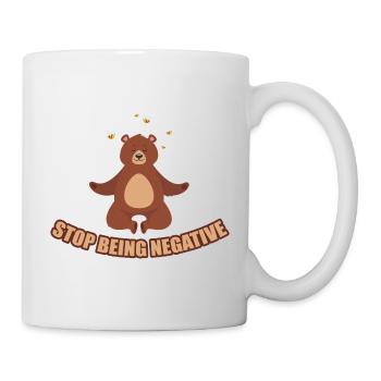 Bear does not think negatively - Mug - white - Right