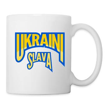 Ukraine Slava Ukraini Peace Greeting - Mug - white - Right