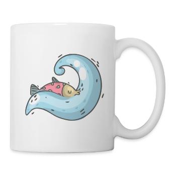 schlafender Fisch - Tasse - Weiß - Rechts