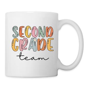 Team Second Grade 2nd Grade School Teacher Gift - Mug - white - Right