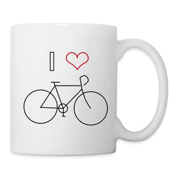 I love cycling - design with bike and font - Mug - white - Right