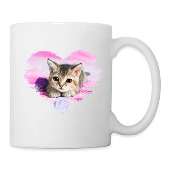 sweet kitten in a heart - Mug - white - Right