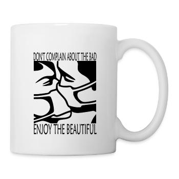 Le mauvais - le beau - masques (design noir) - Mug blanc - blanc - Droite