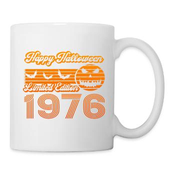 Halloween Kürbis Geburtstag Baujahr 1976 Vintage - Tasse - Weiß - Rechts