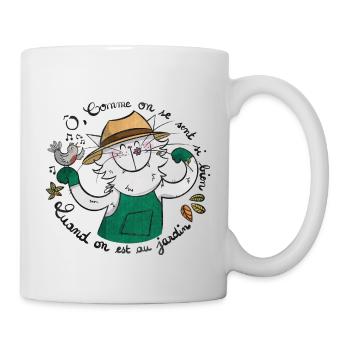 Mrou le Chat Jardinier - Mug blanc - blanc - Droite