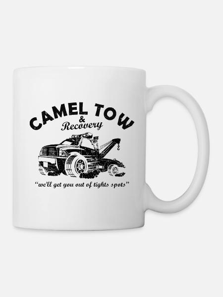 Camel Towing for a Tow Trucker Funny Quote Graphic - Mug - white