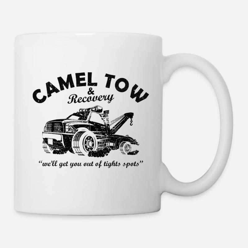 Camel Towing for a Tow Trucker Funny Quote Graphic - Mug - white