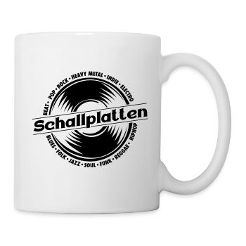 Schallplatten Retro Style Grafik - Tasse - Weiß - Rechts