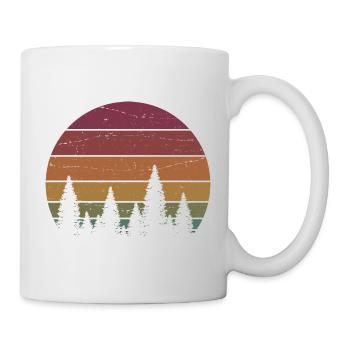 Retro Forest Mountains Hiking Adventure Outdoor - Mug - white - Right