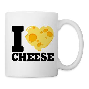 I Love Cheese - Heart Gift Gouda Pizza Bread - Mug - white - Right