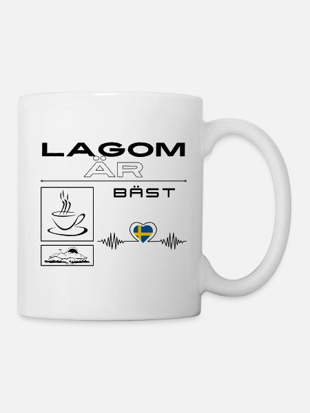 Lagom är bäst / Herz - Tasse - Weiß