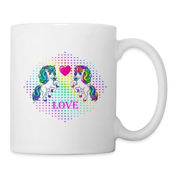 Einhorn Liebe Valentinstag 2022 - Tasse - Weiß - Rechts
