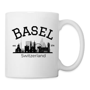 Silhouette der Basler Skyline - Tasse - Weiß - Rechts