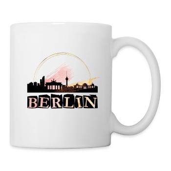 Berlin Germany City Skyline Font Gold - Mug - white - Right