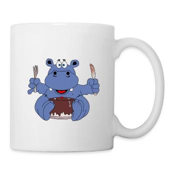 esst mehr Torte loops - Tasse - Weiß - Rechts