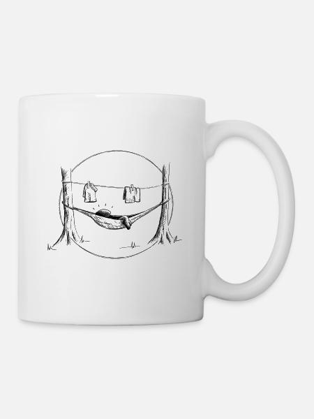 Camping Tapir Urlaub in Hängematte Freizeit Fun - Tasse - Weiß