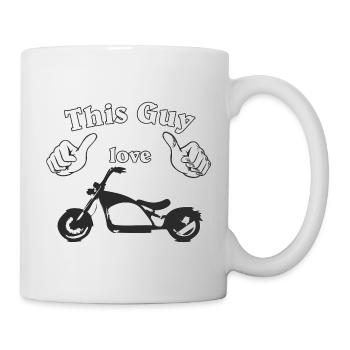 This guy love bikes - Mug - white - Right