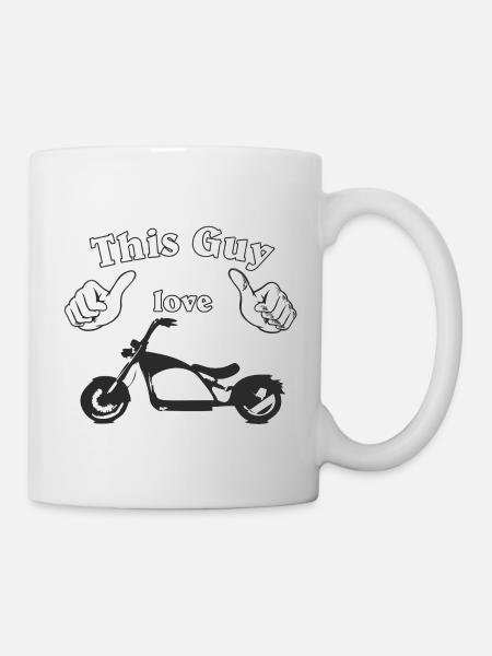 Dieser Typ liebt Fahrräder - Tasse - Weiß