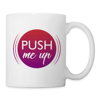 PUSH ME UP (version rose) - Mug blanc - blanc - Droite