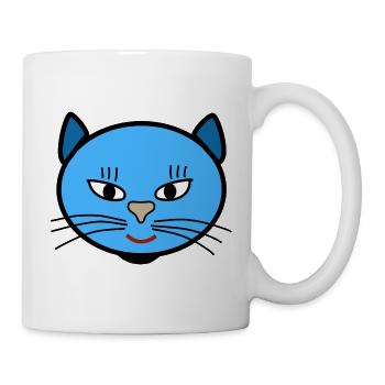 Blue cat in comic design - Mug - white - Right