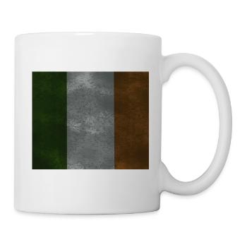 Irland Flagge, Irische Flagge, Vintage-Design - Tasse - Weiß - Rechts