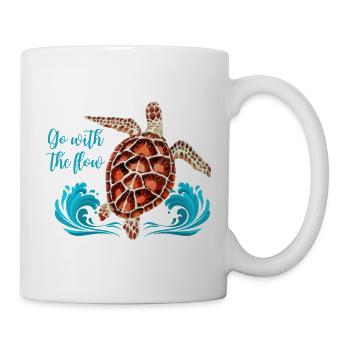 Salty Life I Turtle suit le courant - Mug blanc - blanc - Droite