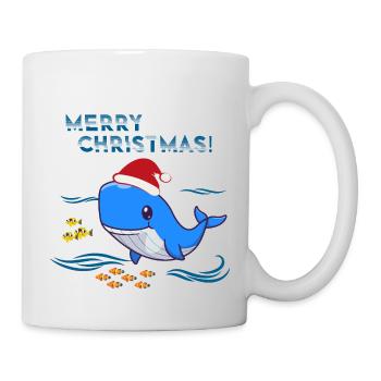 Cadeau de Noël Baleine de Noël - Mug blanc - blanc - Droite