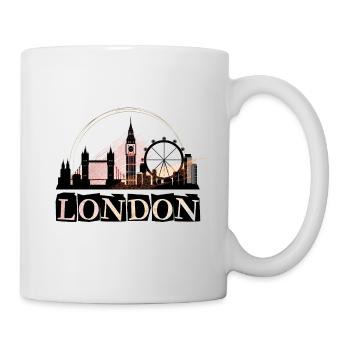 London England UK City Skyline Font Gold - Mug - white - Right