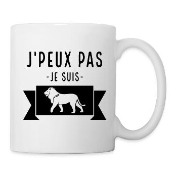 Je peux pas je suis lion. Signe du zodiaque. - Mug blanc - blanc - Droite