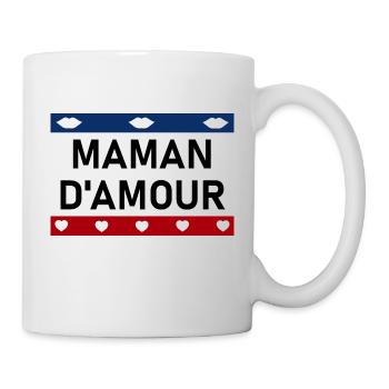 Maman d'amour cœurs bouches - Mug blanc - blanc - Droite