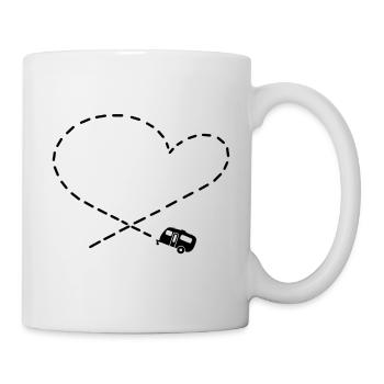 Camper love caravan camping heart - Mug - white - Right