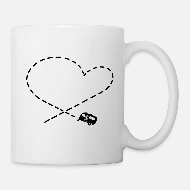 Camping-car amour caravane camping coeur - Mug blanc - blanc