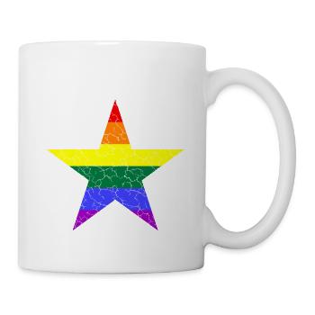 Stern LGBTQ Vintage - Tasse - Weiß - Rechts