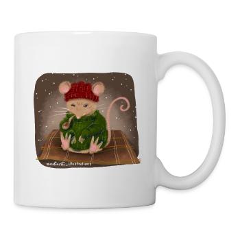 Maus und Pfeife - Tasse - Weiß - Rechts