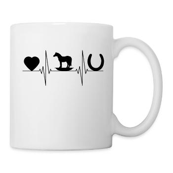 Leben mit Pferdewippe - Tasse - Weiß - Rechts