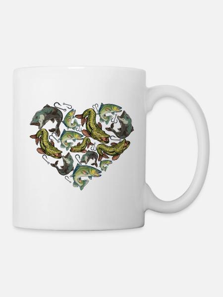 Cœur de pêcheur - Mug blanc - blanc