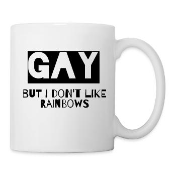 Gay mais je n’aime pas les arcs-en-ciel (noir) - Mug blanc - blanc - Droite