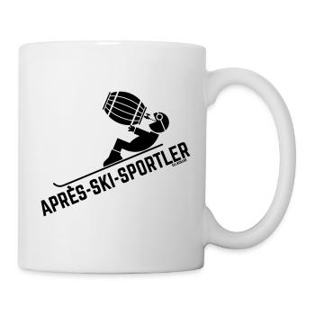 Après-Ski-Sportler (Apres Ski, Bierfass, Bier) - Tasse - Weiß - Rechts