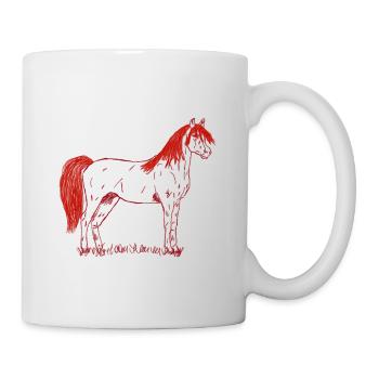 Pferde T-Shirt - Tasse - Weiß - Rechts