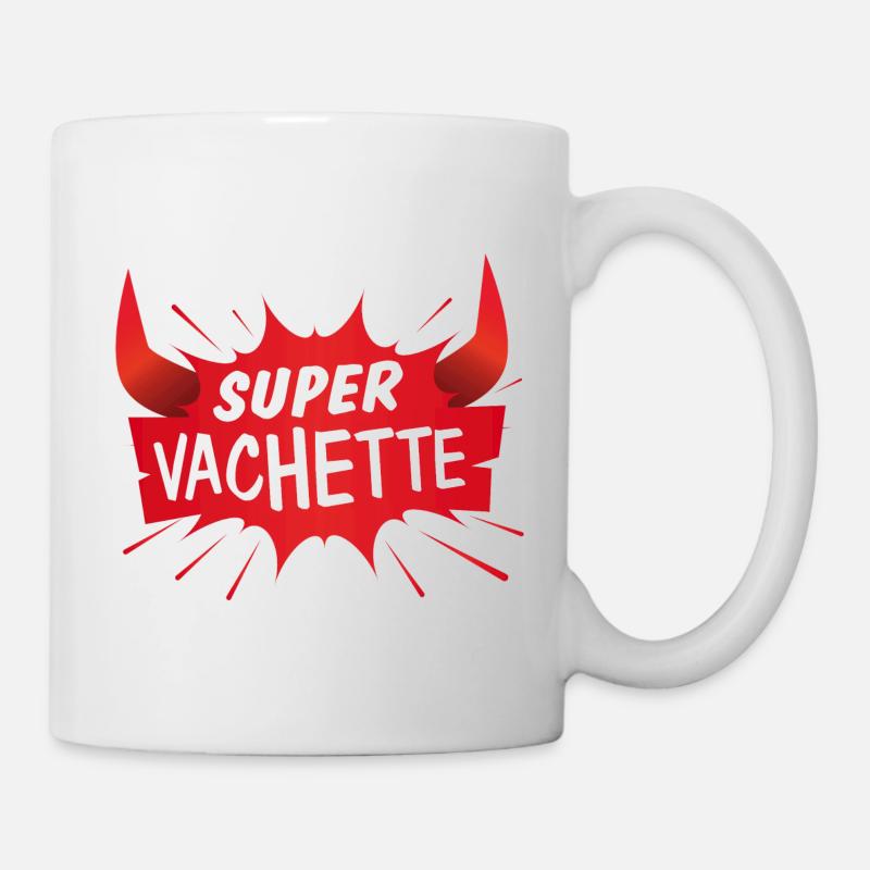 Super vachette ! fêtes et férias rouge et blanc - Mug blanc - blanc