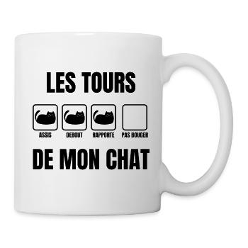 les tours de mon chat - Mug blanc - blanc - Droite