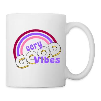 good vibes Regenbogen - Tasse - Weiß - Rechts