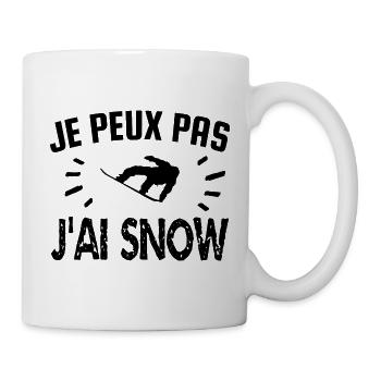 je peux pas j'ai snow - Mug blanc - blanc - Droite