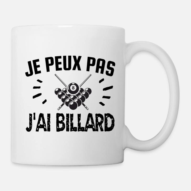 je peux pas j'ai billard - Mug blanc - blanc
