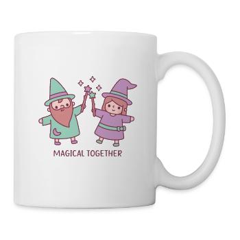 Cute Wizard And Witch Girl Magical Together - Mug - white - Right